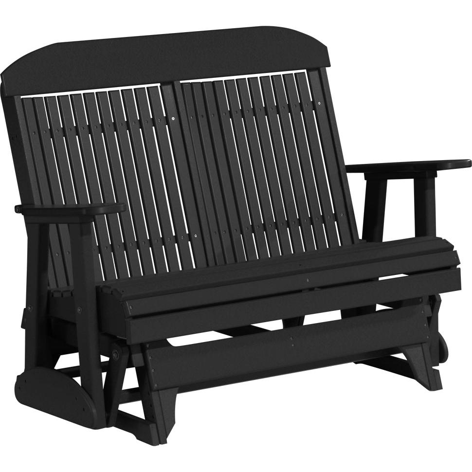 LuxCraft 4' Classic Poly Glider Outdoor Patio Bench Seating