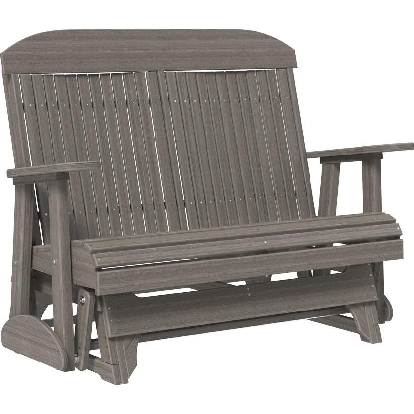 LuxCraft 4' Classic Poly Glider Outdoor Patio Bench Seating