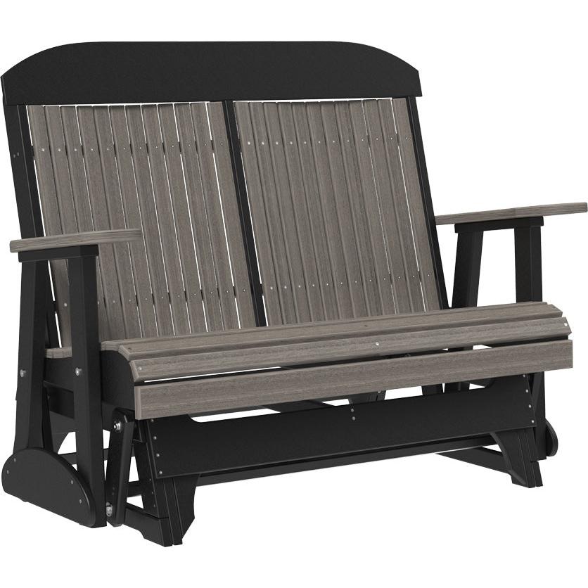 LuxCraft 4' Classic Poly Glider Outdoor Patio Bench Seating