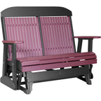 LuxCraft 4' Classic Poly Glider Outdoor Patio Bench Seating