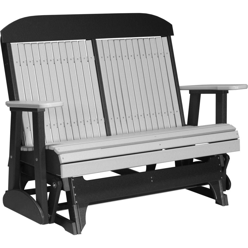 LuxCraft 4' Classic Poly Glider Outdoor Patio Bench Seating