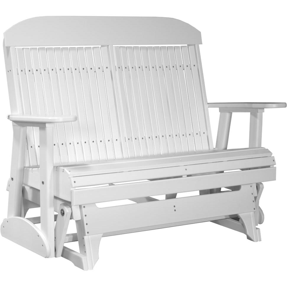 LuxCraft 4' Classic Poly Glider Outdoor Patio Bench Seating
