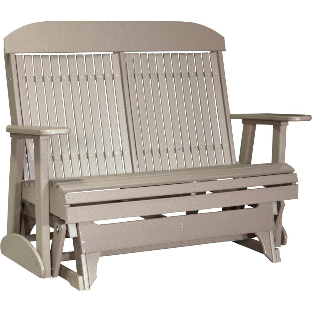 LuxCraft 4' Classic Poly Glider Outdoor Patio Bench Seating