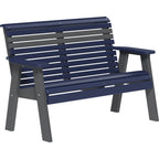 LuxCraft 4' Plain Bench (4PPB) - 4PPBPBS 4' Plain Poly Bench (Patriot Blue & Slate)