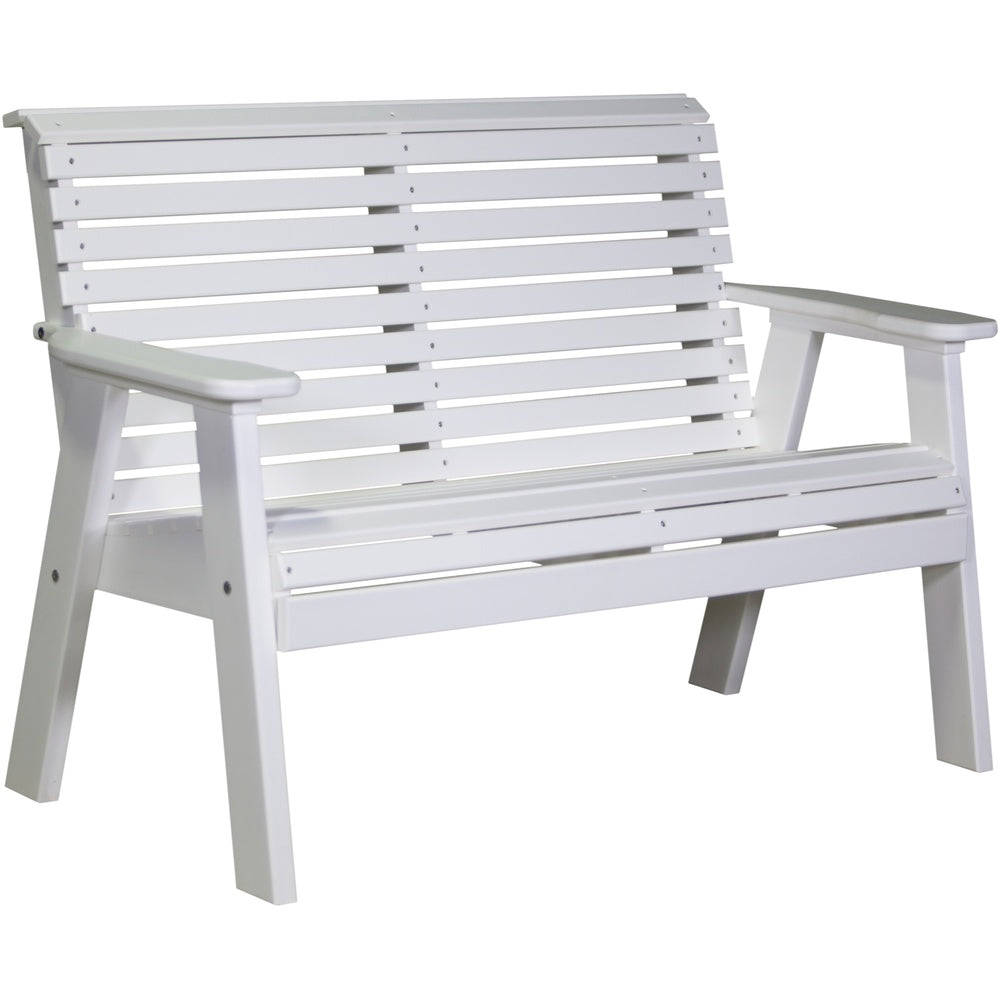 LuxCraft 4' Plain Bench (4PPB) - 4PPBW 4' Plain Poly Bench (White)