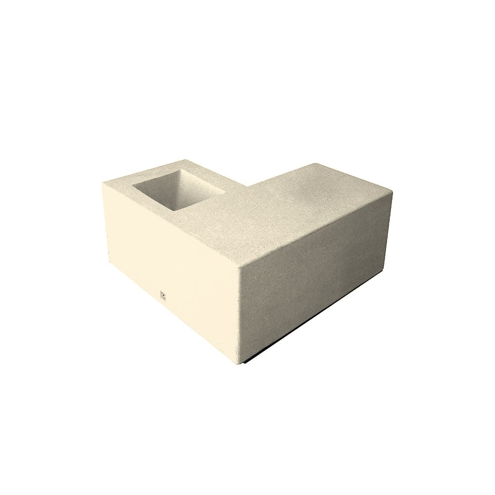 WS118 Concrete Planter with Seat — Acid Wash — A20 White — digitally rendered color preview