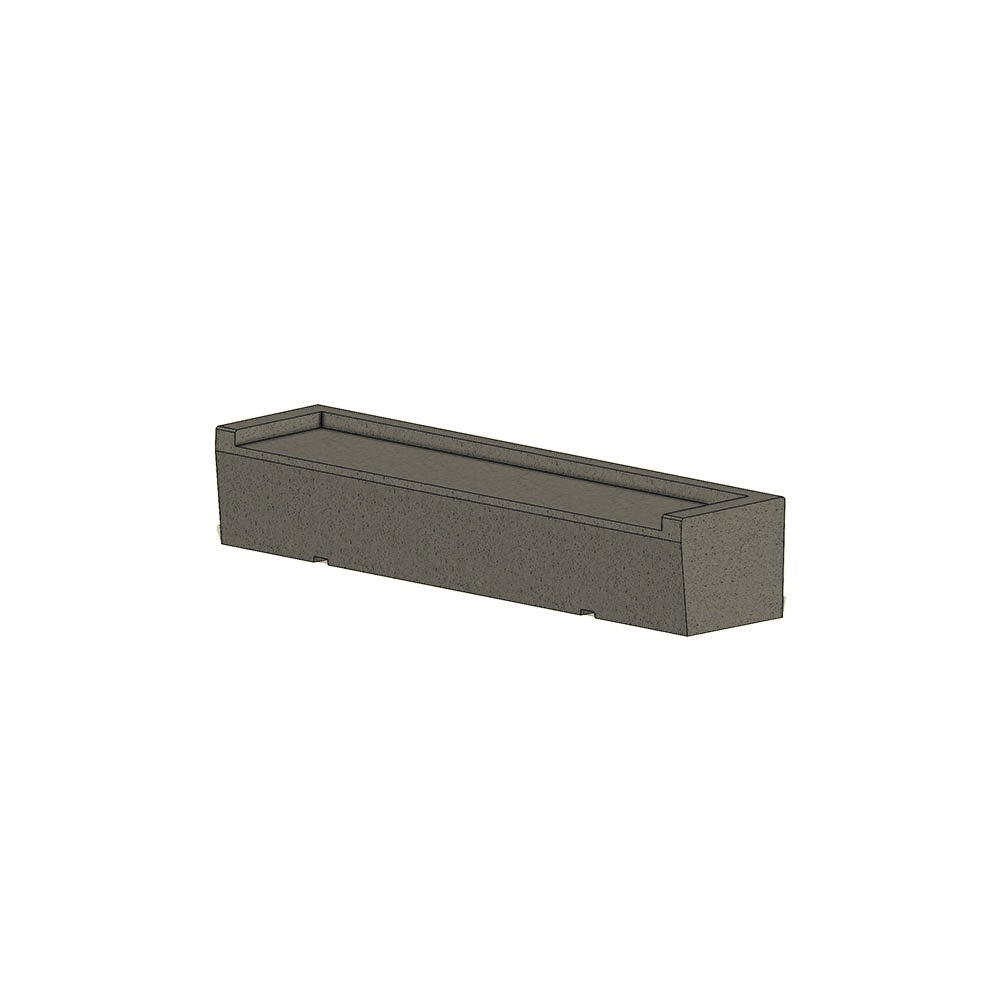 ZB.PR.08 Parlement Straight Seat Concrete Bench — Acid Wash — A20 White — digitally rendered color preview