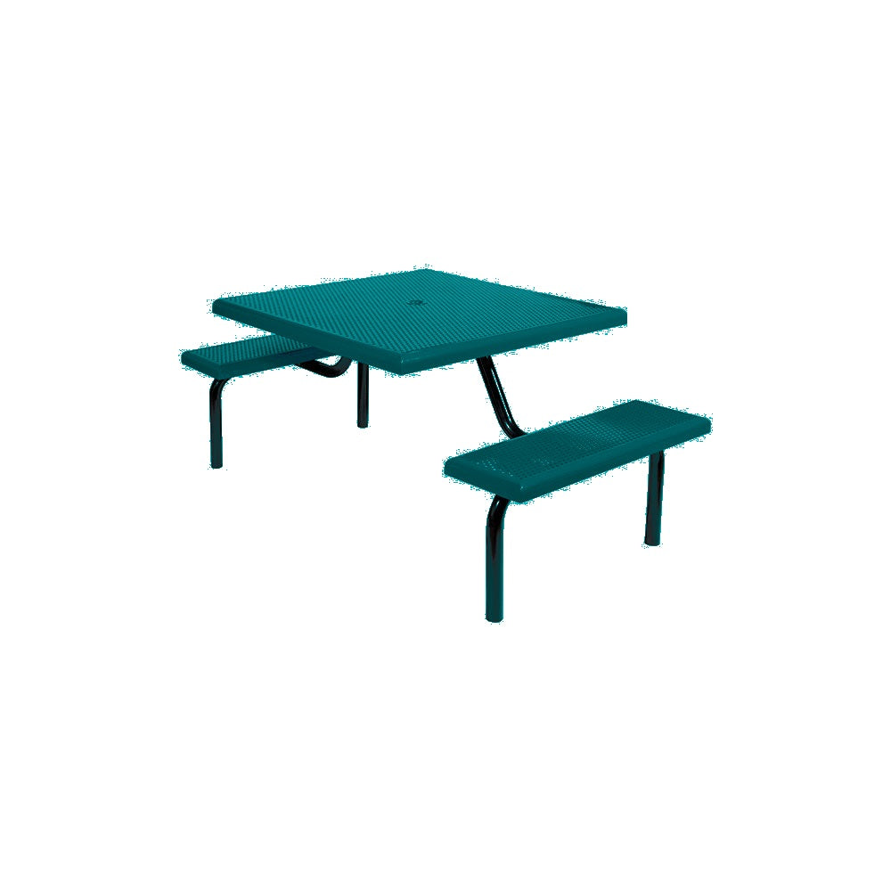 MF1022 Square Modular 2-Bench ADA Table — Metal Powder Coat — S8 Teal — digitally rendered color preview