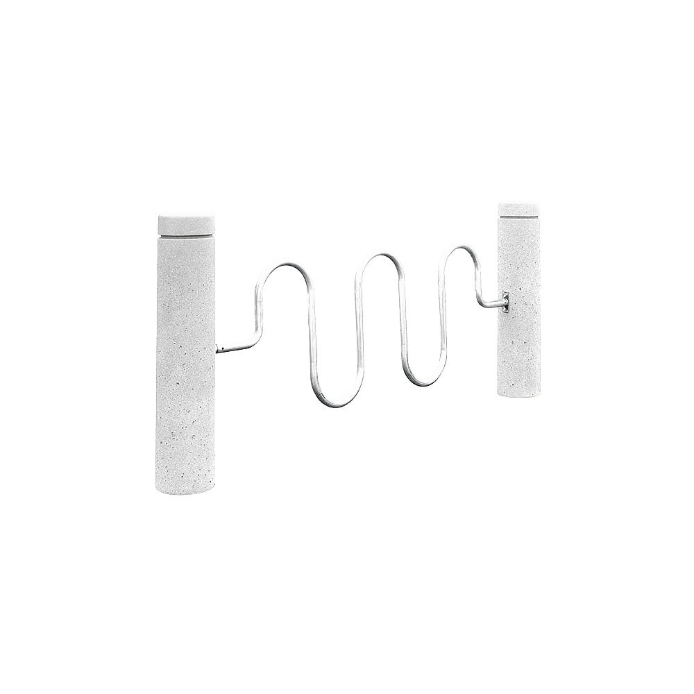 TF7191 Bike Rack Bollard — Metal Powder Coat — 9 White — digitally rendered color preview