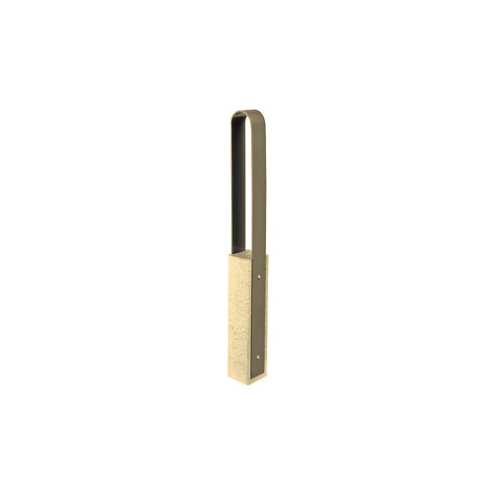 DF6515 Collaboration Vault Bike Bollard - Medium/Rounded — Metal Powder Coat — 7 Sand — digitally rendered color preview