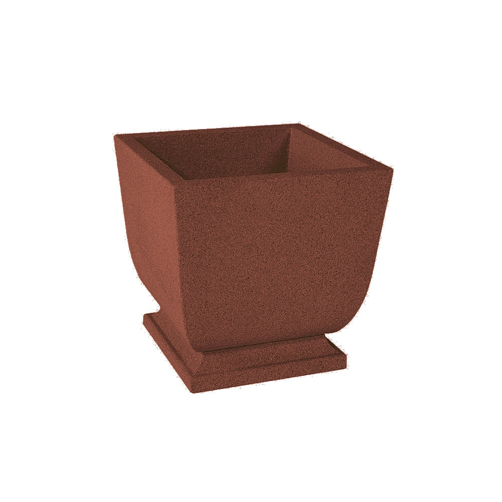 WS450 Square Concrete Planter — Weatherstone — W24 Brick Red — digitally rendered color preview