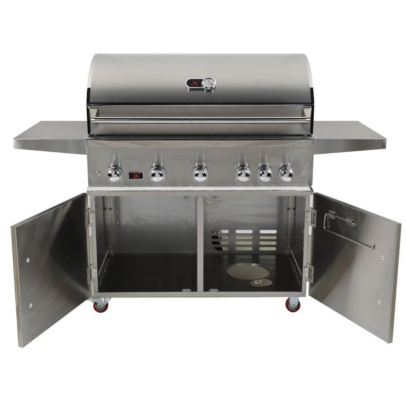 Whistler 42-Inch 5-Burner Gas Grill with Rear Infrared Burner, Grill Lights, Rotisserie Kit & Cover