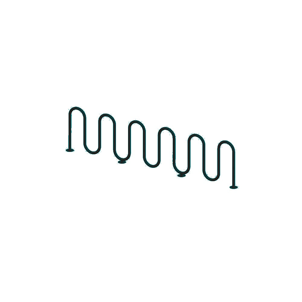 MF9030 Surface Mount 11 Loop Bike Rack — Metal Powder Coat — S8 Teal — digitally rendered color preview