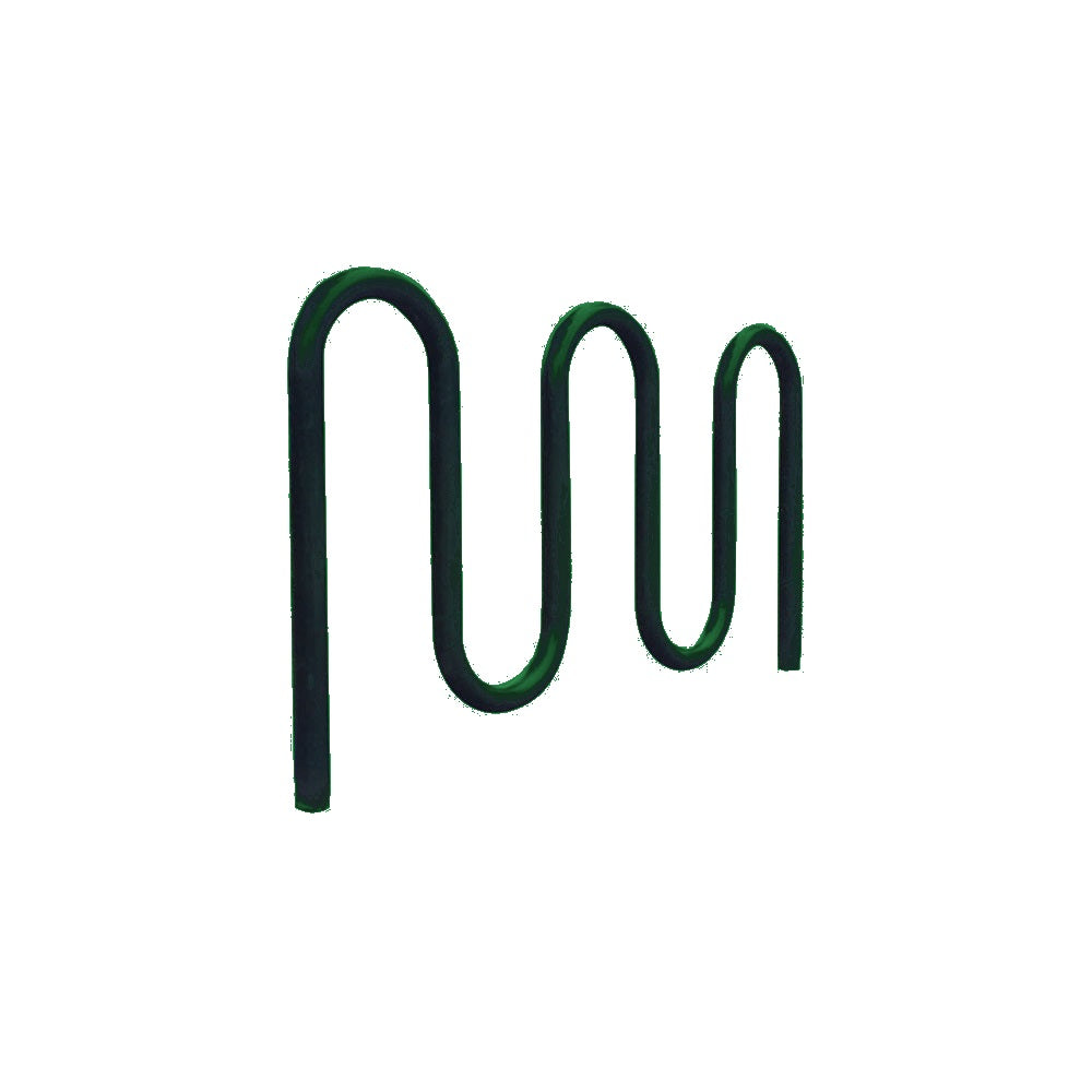 MF9012 Inground Mount 5 Loop Bike Rack — Metal Powder Coat — 69 Emerald — digitally rendered color preview