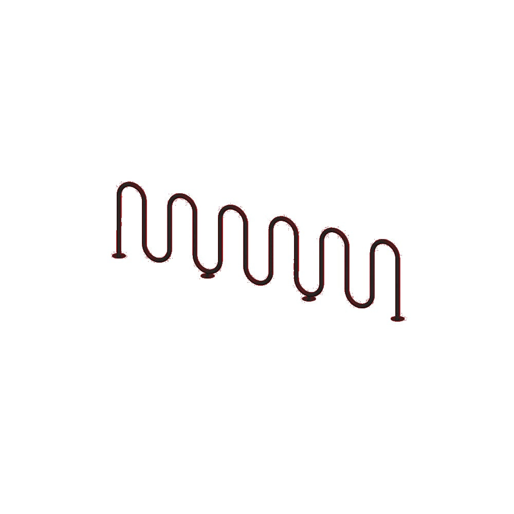MF9030 Surface Mount 11 Loop Bike Rack — Metal Powder Coat — 2 Red — digitally rendered color preview