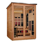 Golden Designs "Loviisa" 3 Person, Pacific Cedar Barn Hybrid (PureTech™ Full Spectrum IR or Traditional Stove) Outdoor Sauna (GDI-8523-02) | MPB fit frame 1000x1000