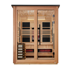 Golden Designs "Loviisa" 3 Person, Pacific Cedar Barn Hybrid (PureTech™ Full Spectrum IR or Traditional Stove) Outdoor Sauna (GDI-8523-02) | MPB fit frame 1000x1000