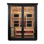Golden Designs "Loviisa" 3 Person, 2 Tone Barn Hybrid (PureTech™ Full Spectrum IR or Traditional Stove) Outdoor Sauna (GDI-8523-03) | MPB fit frame 1000x1000