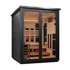 Golden Designs "Loviisa" 3 Person, Black Barn Hybrid (PureTech™ Full Spectrum IR or Traditional Stove) Outdoor Sauna (GDI-8523-04) | MPB fit frame 1000x1000
