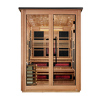 Golden Designs "Kaskinen" 6 Person, Pacific Cedar Barn Hybrid (PureTech™ Full Spectrum IR or Traditional Stove) Outdoor Sauna (GDI-8526-02) | MPB fit frame 1000x1000