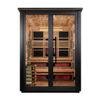 Golden Designs "Kaskinen" 6 Person, 2 Tone Barn Hybrid (PureTech™ Full Spectrum IR or Traditional Stove) Outdoor Sauna (GDI-8526-03) | MPB fit frame 1000x1000