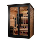 Golden Designs "Kaskinen" 6 Person, 2 Tone Barn Hybrid (PureTech™ Full Spectrum IR or Traditional Stove) Outdoor Sauna (GDI-8526-03) | MPB fit frame 1000x1000