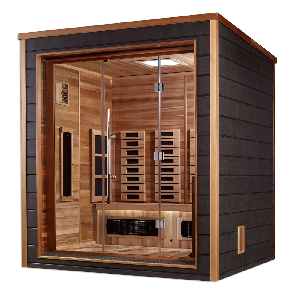 Golden Designs "Visby" 3 Person Outdoor-Indoor PureTech™ Hybrid Full Spectrum Sauna (GDI-8223-01) | MPB fit frame 1000x1000