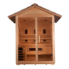 Golden Designs "Carinthia" 3 Person Hybrid (PureTech™ Full Spectrum IR or Traditional Stove) Outdoor Sauna (GDI-8123-01) | MPB fit frame 1000x1000