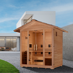 Golden Designs "Gargellen" 5 Person Hybrid (PureTech™ Full Spectrum IR or Traditional Stove) Outdoor Sauna (GDI-8125-01) | MPB fit frame 1000x1000