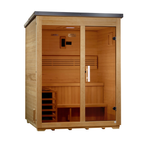 Golden Designs "Arlberg" 3 Person Traditional Outdoor Steam Sauna - Flat Roof (GDI-8003-01) | MPB fit frame 1000x1000
