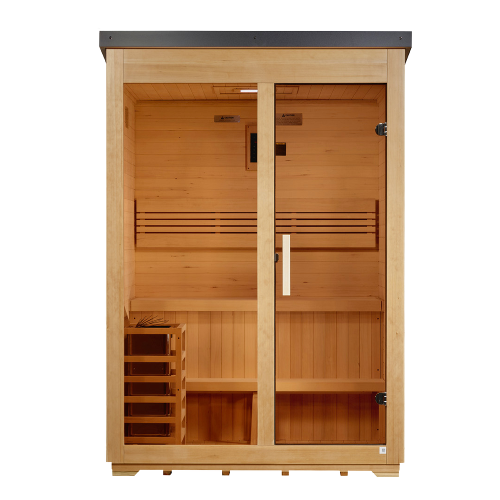 Golden Designs "Arlberg" 3 Person Traditional Outdoor Steam Sauna - Flat Roof (GDI-8003-01) | MPB fit frame 1000x1000