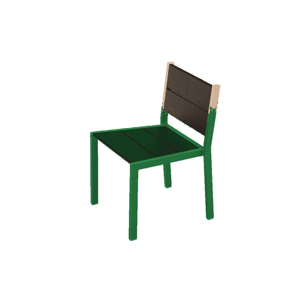 2308 Urban Dining Chair — Seat S44 Putty — Frame 69 Emerald — digitally rendered color preview