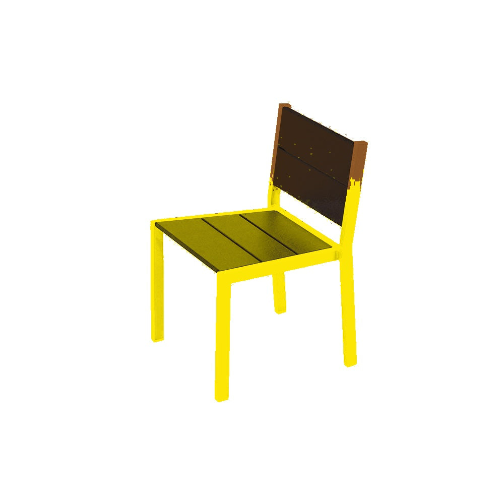 2308 Urban Dining Chair — Seat S14 Clay — Frame S1 Yellow — digitally rendered color preview