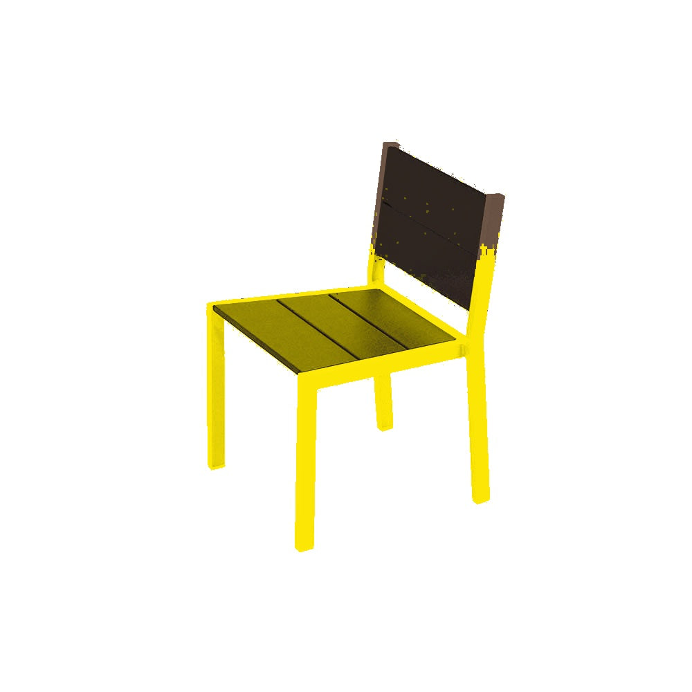 2308 Urban Dining Chair — Seat S45 Brown — Frame S1 Yellow — digitally rendered color preview