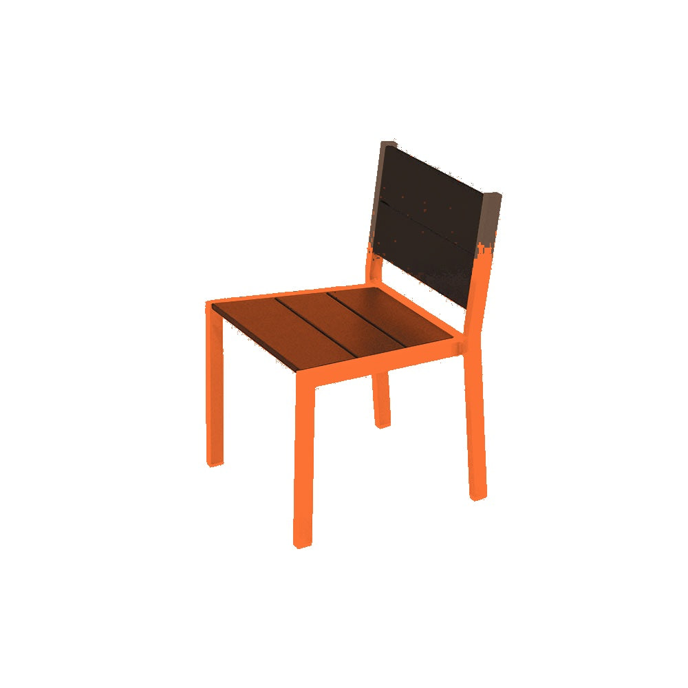 2308 Urban Dining Chair — Seat S45 Brown — Frame S3 Orange — digitally rendered color preview