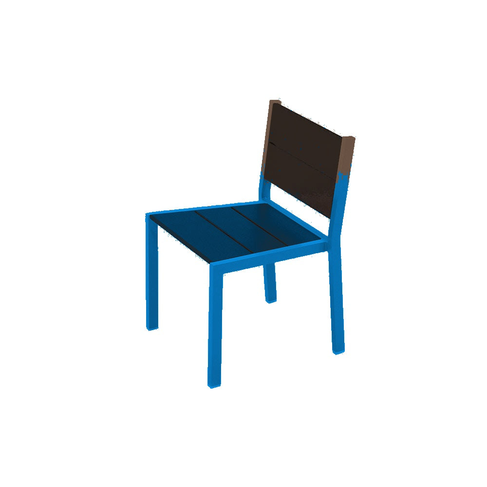 2308 Urban Dining Chair — Seat S45 Brown — Frame 0 Blue — digitally rendered color preview