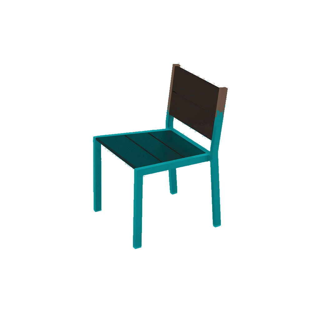 2308 Urban Dining Chair — Seat S45 Brown — Frame S8 Teal — digitally rendered color preview