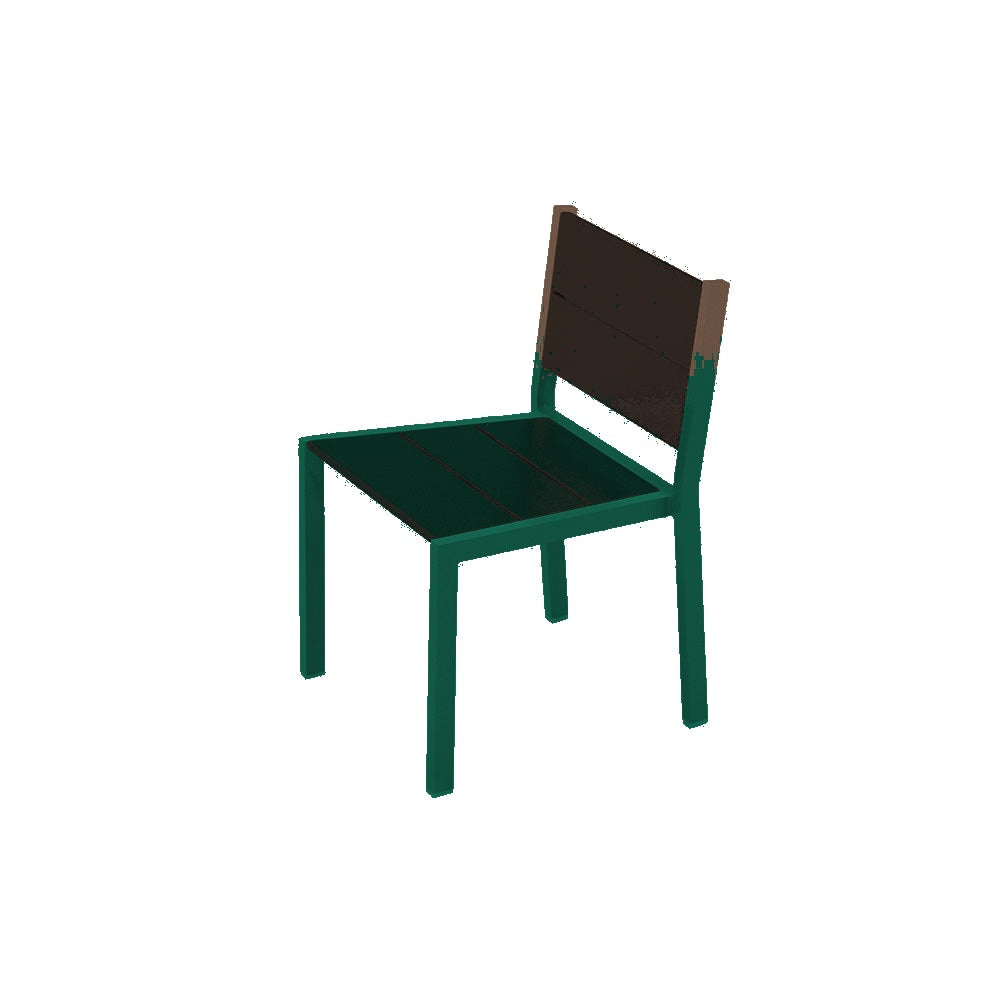 2308 Urban Dining Chair — Seat S45 Brown — Frame S29 Green — digitally rendered color preview