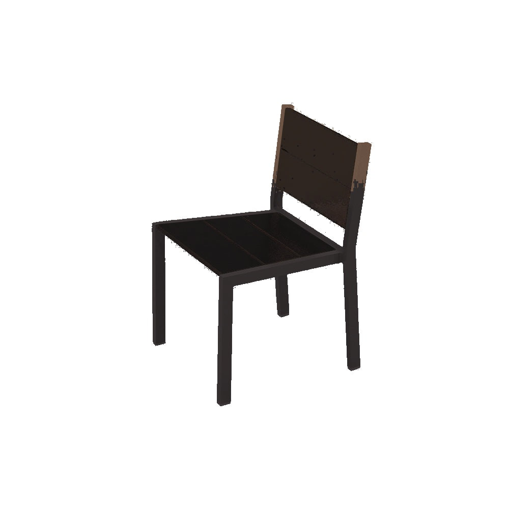 2308 Urban Dining Chair — Seat S45 Brown — Frame 8 Black — digitally rendered color preview