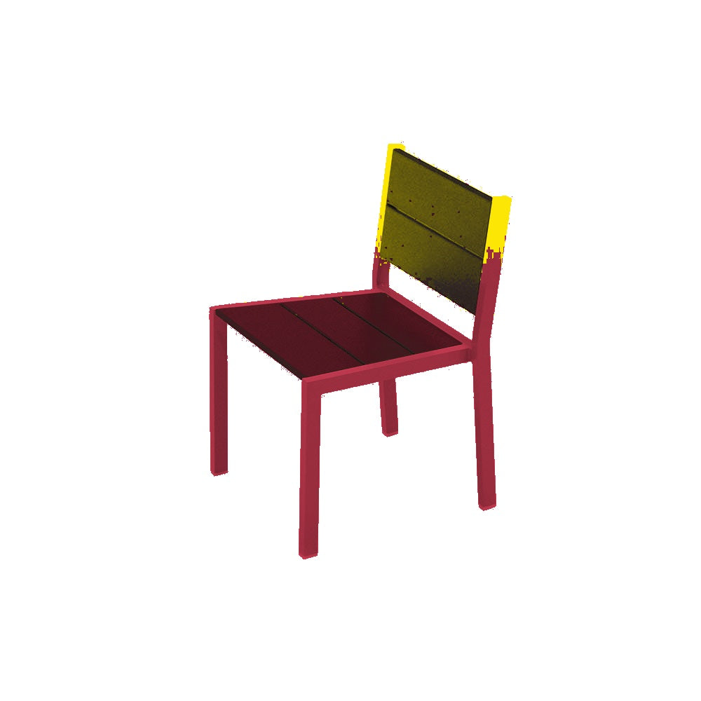 2308 Urban Dining Chair — Seat S1 Yellow — Frame S43 Fireweed — digitally rendered color preview