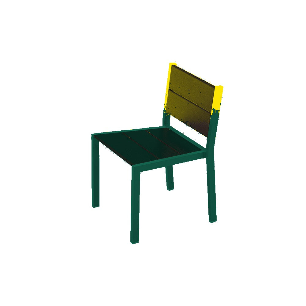 2308 Urban Dining Chair — Seat S1 Yellow — Frame S29 Green — digitally rendered color preview