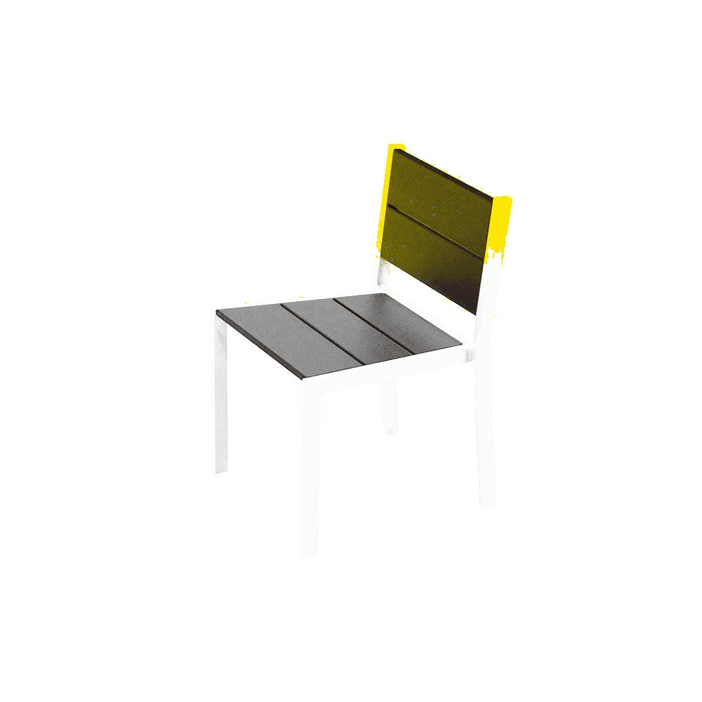 2308 Urban Dining Chair — Seat S1 Yellow — Frame 9 White — digitally rendered color preview