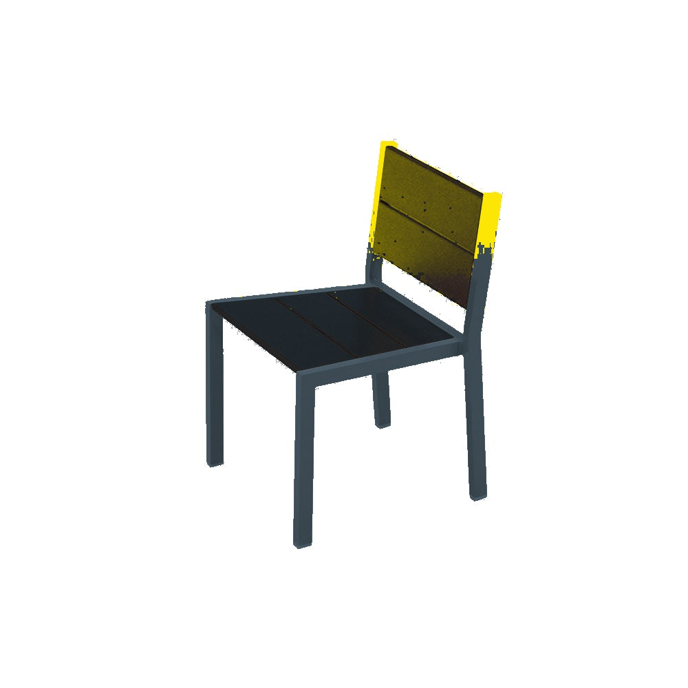 2308 Urban Dining Chair — Seat S1 Yellow — Frame 126 Charcoal — digitally rendered color preview