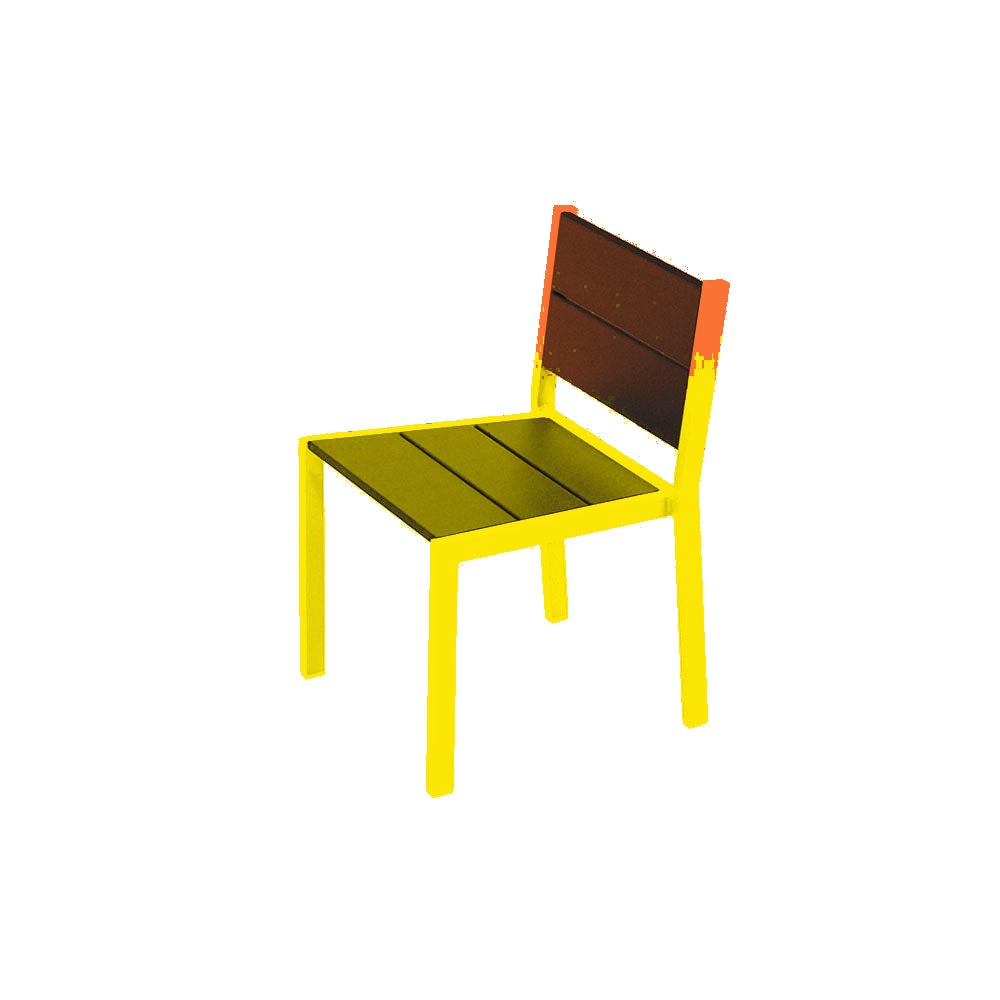 2308 Urban Dining Chair — Seat S3 Orange — Frame S1 Yellow — digitally rendered color preview