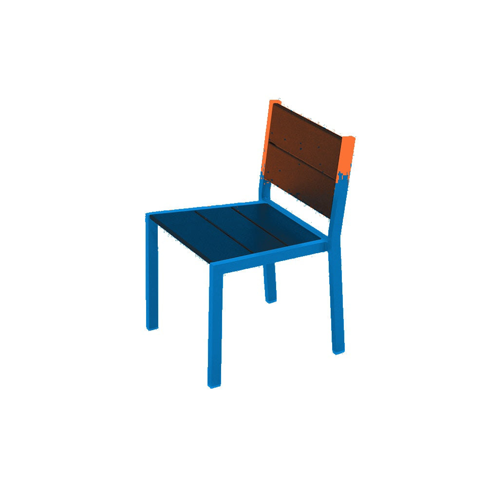 2308 Urban Dining Chair — Seat S3 Orange — Frame 0 Blue — digitally rendered color preview