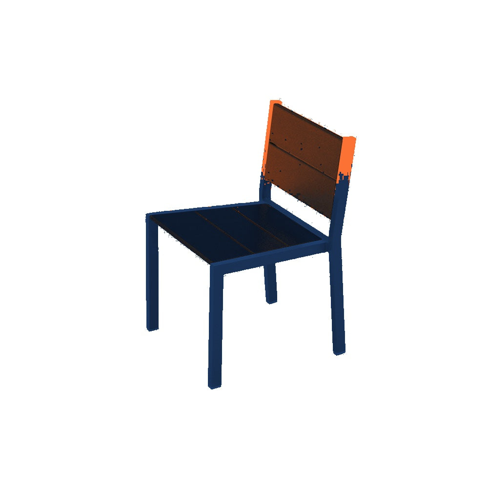 2308 Urban Dining Chair — Seat S3 Orange — Frame S48 Cobalt Blue — digitally rendered color preview