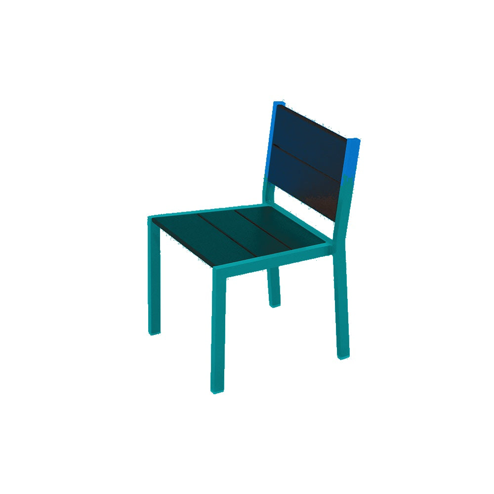 2308 Urban Dining Chair — Seat S7 Sky Blue — Frame S8 Teal — digitally rendered color preview