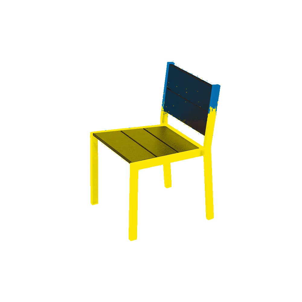 2308 Urban Dining Chair — Seat 0 Blue — Frame S1 Yellow — digitally rendered color preview