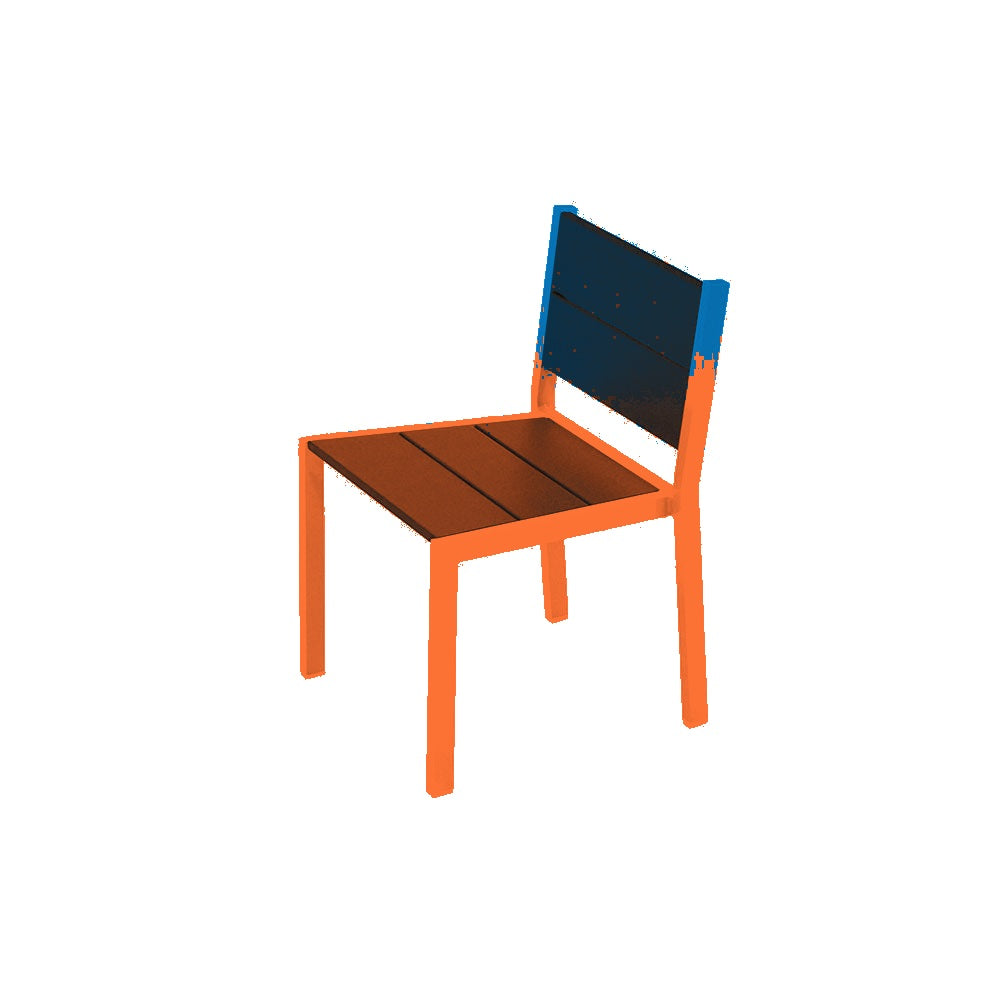 2308 Urban Dining Chair — Seat 0 Blue — Frame S3 Orange — digitally rendered color preview