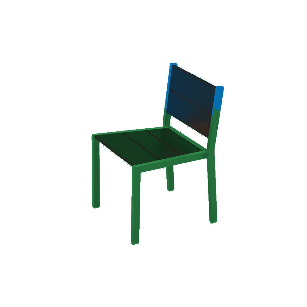 2308 Urban Dining Chair — Seat 0 Blue — Frame 69 Emerald — digitally rendered color preview